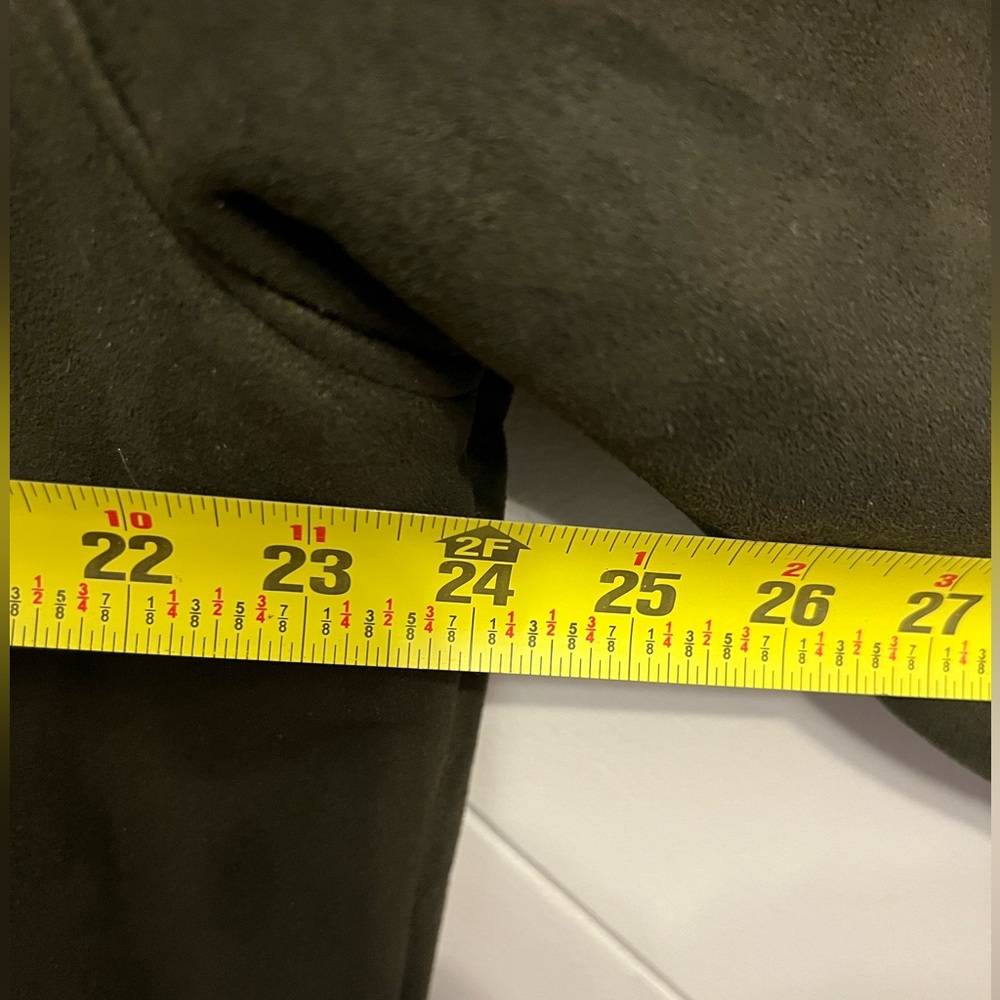 LL Bean Faux Suede Sherling Sherpa Lined dark green Jacket Sz: L - Picture 7 of 8